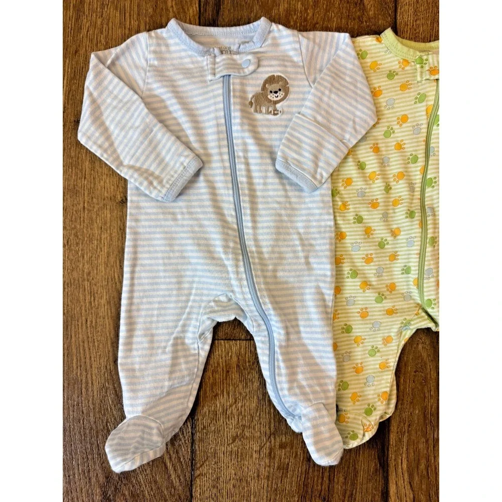 Baby Boy Newborn Sleepers Zippered Outfits Clothes Bundle Sleep‎ N Play Lot Lion